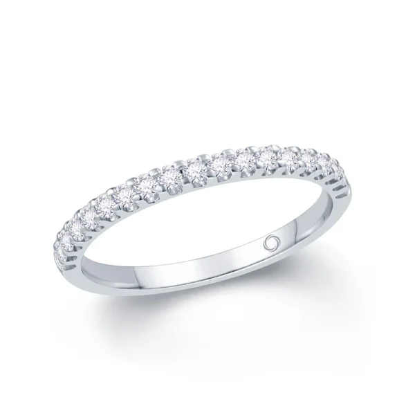 Buy Platinum 0.55ct Round Brilliant Cut Diamond Claw Set Half Eternity Ring