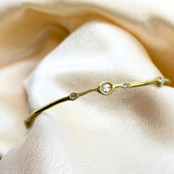 Ippolita Stardust 18k yellow gold 9-Diamond Bangle - Image 3
