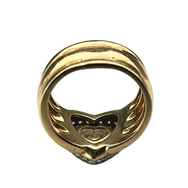 Chopard Happy Diamond 18k Gold Pave Heart Ring - Image 2