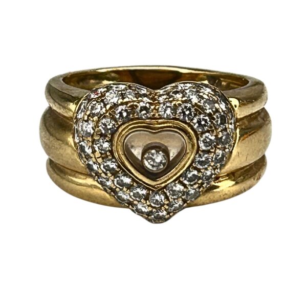 Chopard Happy Diamond 18k Gold Pave Heart Ring