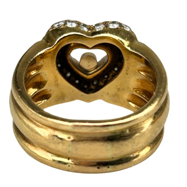 Chopard Happy Diamond 18k Gold Pave Heart Ring - Image 4