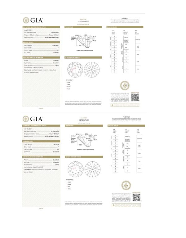 GIA Certified 2.12 Carat F SI2 Round Natural Diamond Four Prong Stud Earrings - Image 4