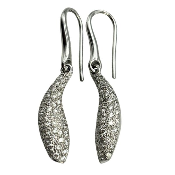 Buy Tiffany & Co. 18k White Gold Frank Gehry Diamond Pave Fish Earrings 1