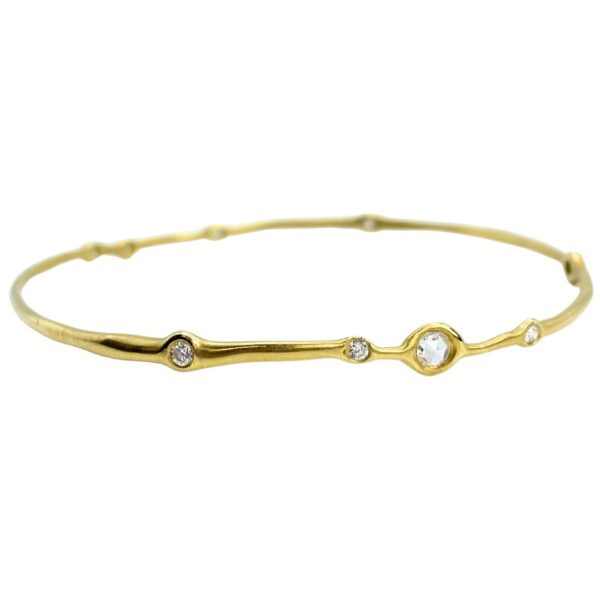 Ippolita Stardust 18k yellow gold 9-Diamond Bangle - Image 2