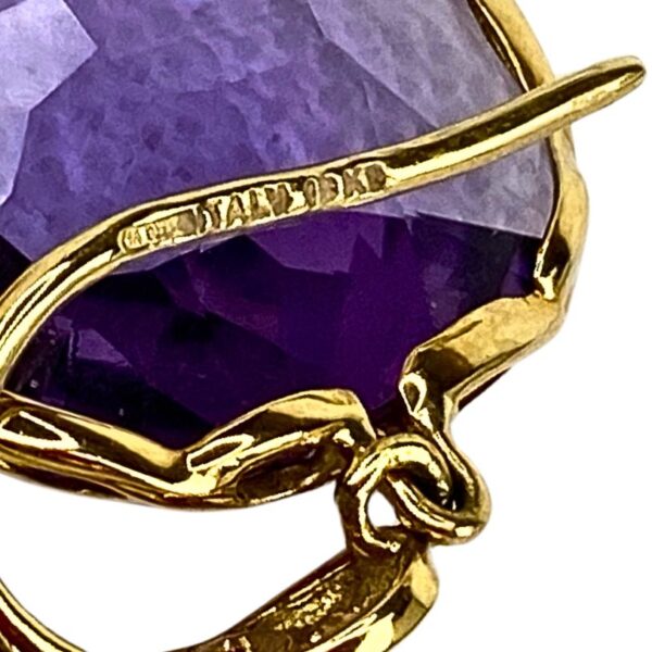 Roberto Coin Square Amethyst Earrings Set in 18k Yellow Gold. 12.4 Grams - Image 5