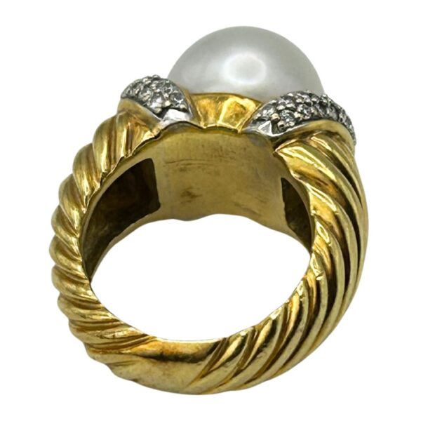 Buy David Yurman 18k Pearl and Diamond Cable Ring 12.5mm Pearl 1 - Image 4