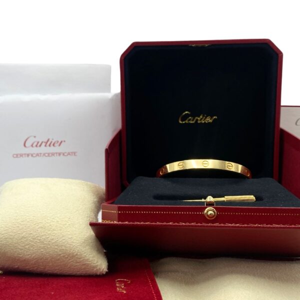 Buy Cartier 18k Rose gold Love bracelet size 18 w/paperwork 1 - Image 9