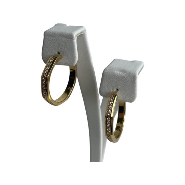 Audemars Piguet 18k and Diamond Gold Hoop Earrings - Image 3