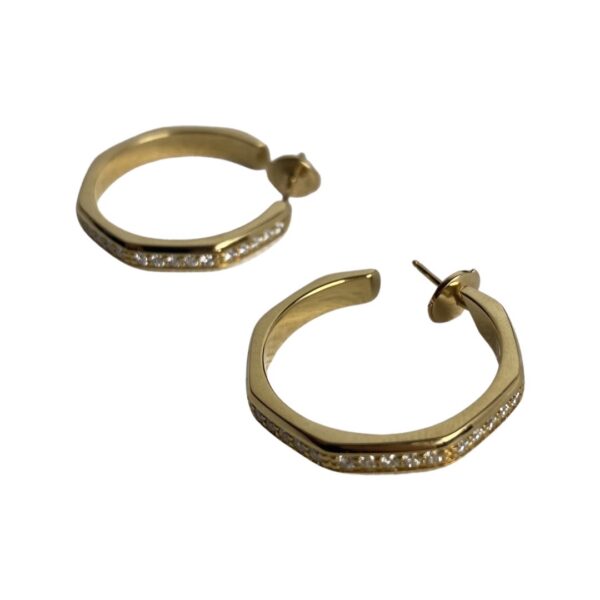Audemars Piguet 18k and Diamond Gold Hoop Earrings - Image 2