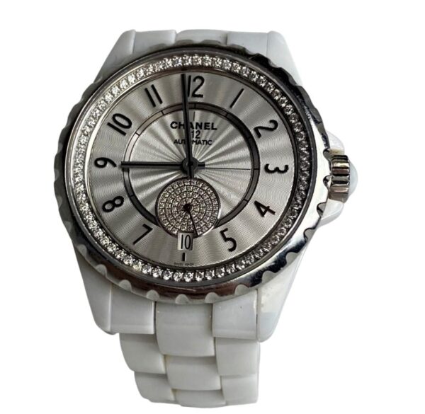 CHANEL J12 White Ceramic Diamond Automatic Watch