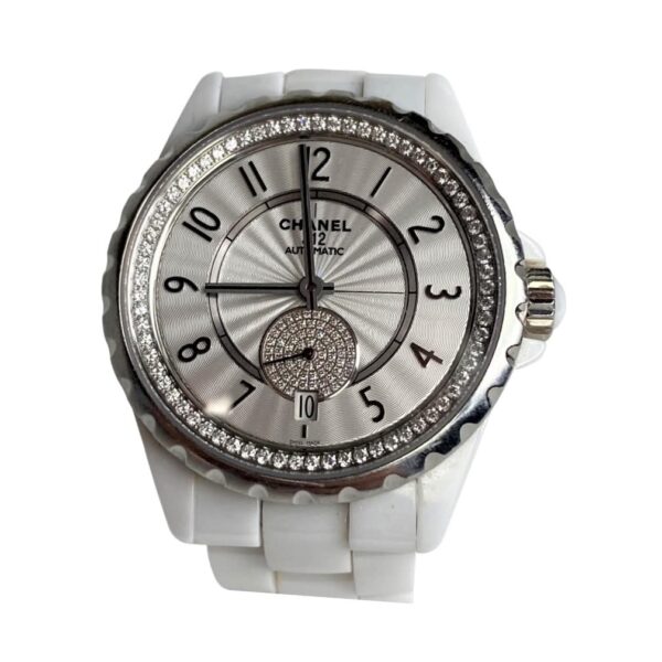 CHANEL J12 White Ceramic Diamond Automatic Watch - Image 2