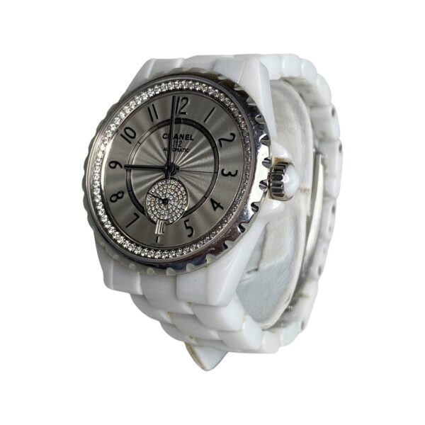 CHANEL J12 White Ceramic Diamond Automatic Watch - Image 3