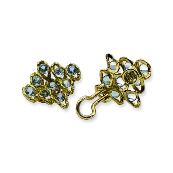 18KT Yellow Gold & Blue Topaz Earrings