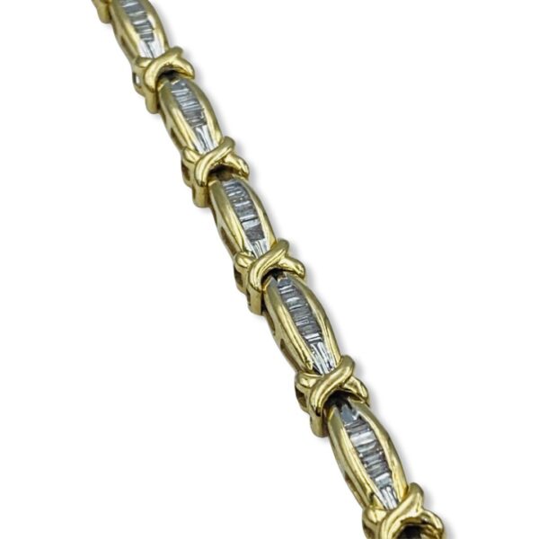 14KT Yellow Gold Diamond Tennis Bracelet - Image 2