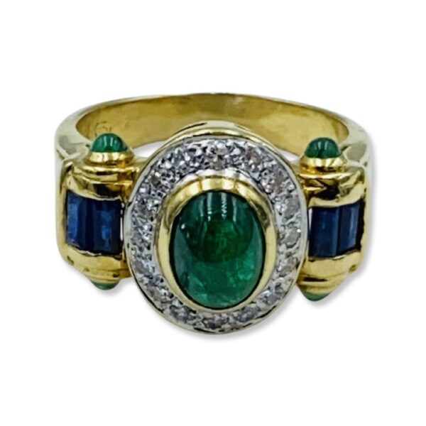Buy 18KT Yellow Gold and Emerald Diamond Ring 1