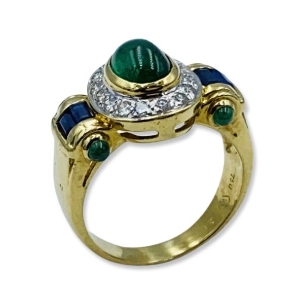 Buy 18KT Yellow Gold and Emerald Diamond Ring 1 - Image 2