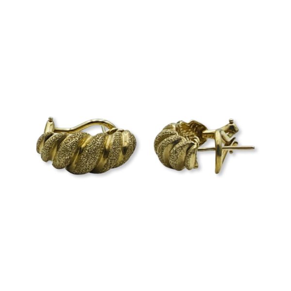 14KT Yellow Gold Clamshell Style Earrings