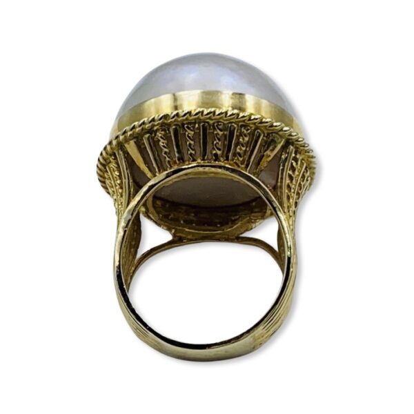 14KT Yellow Gold And Cultured Pearl Cocktail Ring - Image 2