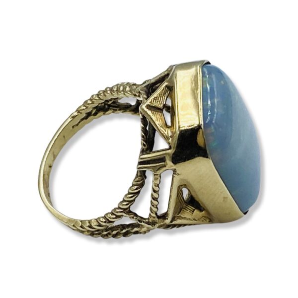 Buy 14KT Yellow Gold And Light Blue Opal Cabochon - Image 5