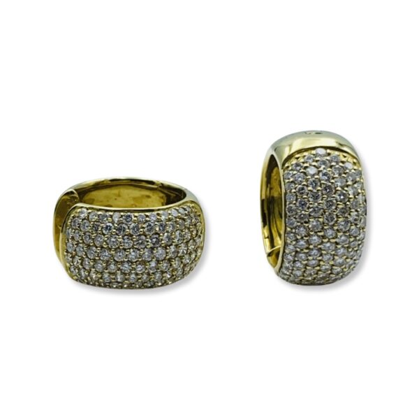 18KT Yellow Gold Diamond Huggie Earrings