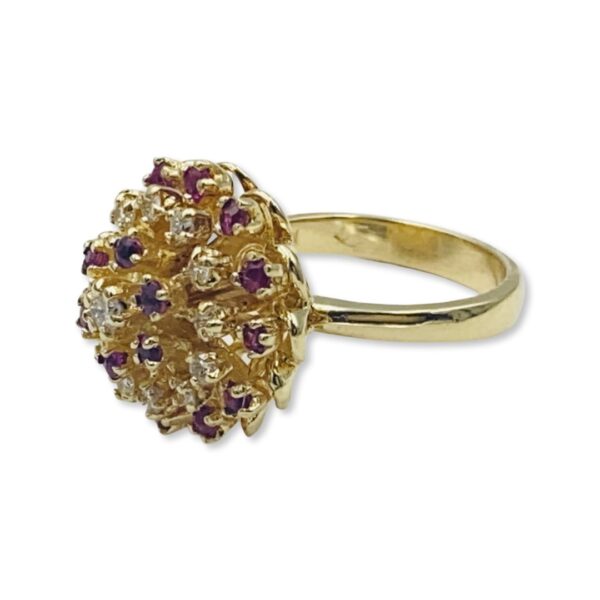 18KT Yellow Gold Diamond And Rubies Ring - Image 6