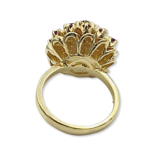 18KT Yellow Gold Diamond And Rubies Ring - Image 5