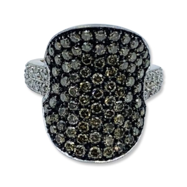 14KT White Gold Cluster Setting With Brown Diamonds