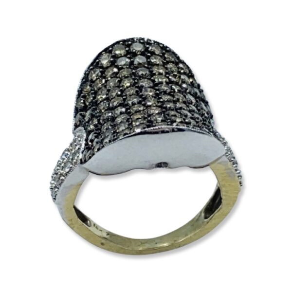 14KT White Gold Cluster Setting With Brown Diamonds - Image 2