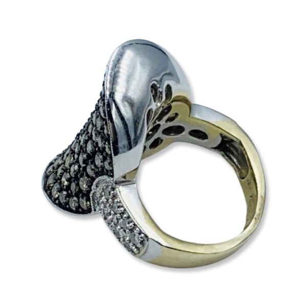 14KT White Gold Cluster Setting With Brown Diamonds - Image 4