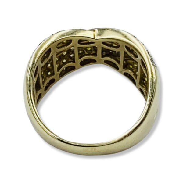 14KT Yellow Gold Cross Style Diamond Ring - Image 4