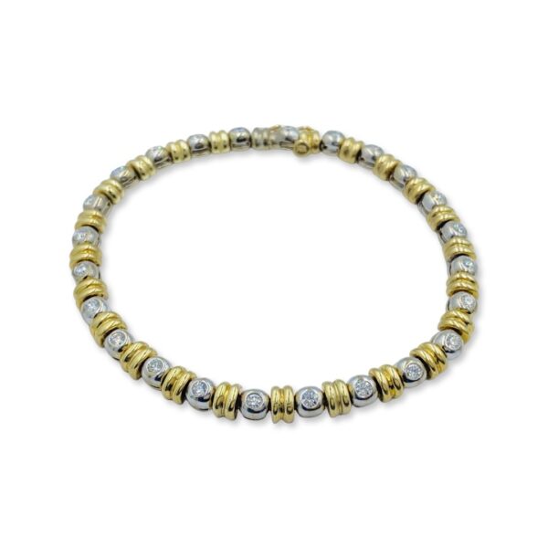 14KT White And Yellow Gold Tennis Bracelet