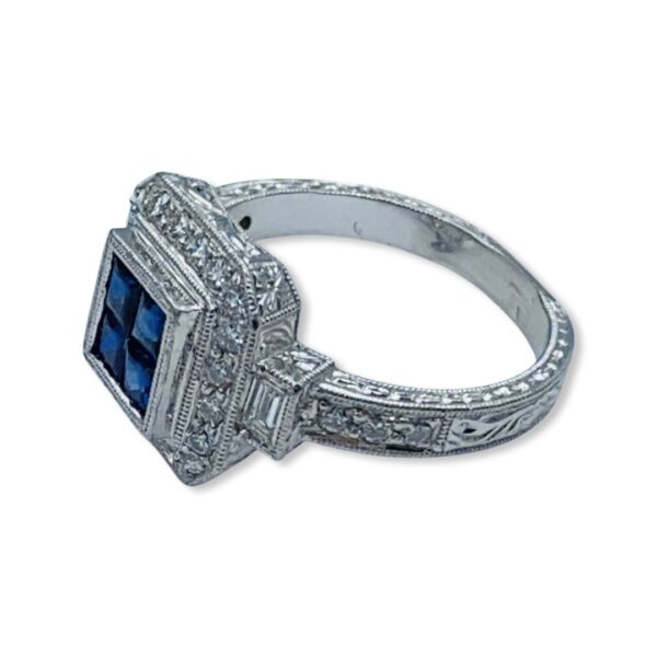 Buy Platinum Diamond And Blue Sapphire Ring 1 - Image 4