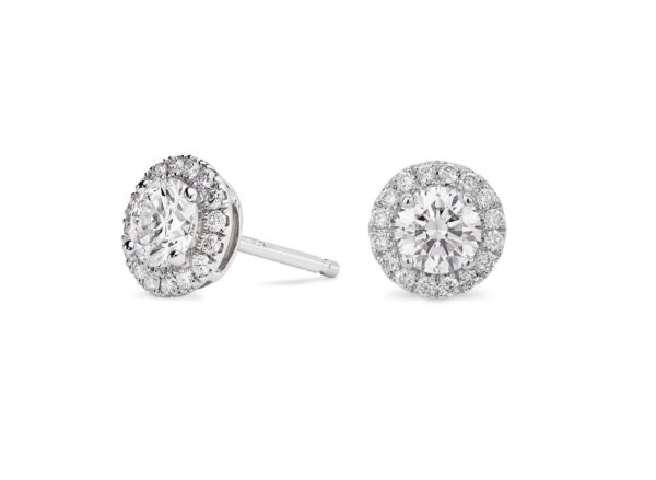 One Carat Lab-Grown Diamond Halo Solitaire Studs (1.00ctw.) - Image 2