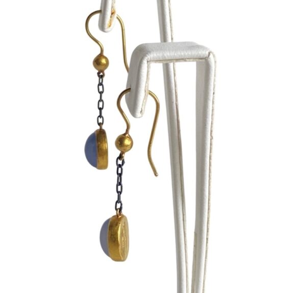 Lika Behar 24kt and Sapphire Dangle Earrings - Image 6