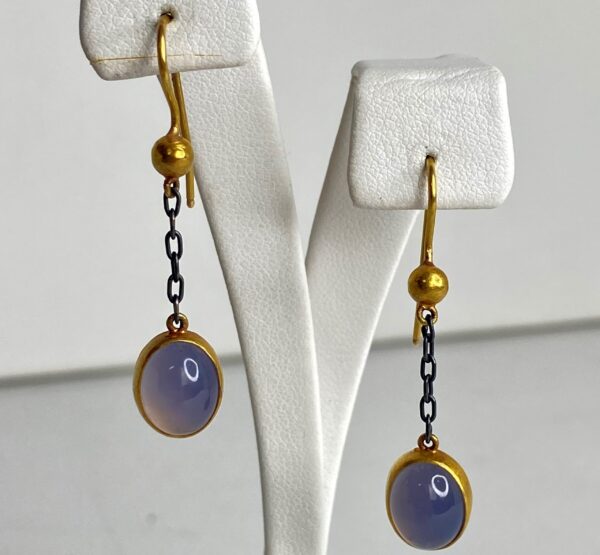 Lika Behar 24kt and Sapphire Dangle Earrings - Image 9