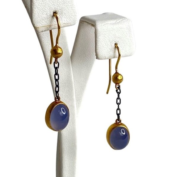 Lika Behar 24kt and Sapphire Dangle Earrings - Image 2