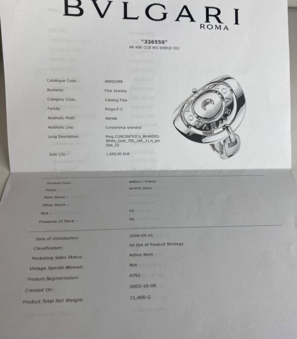 Bvlgari 18k “Concentrica” Ring size 52 - Image 3