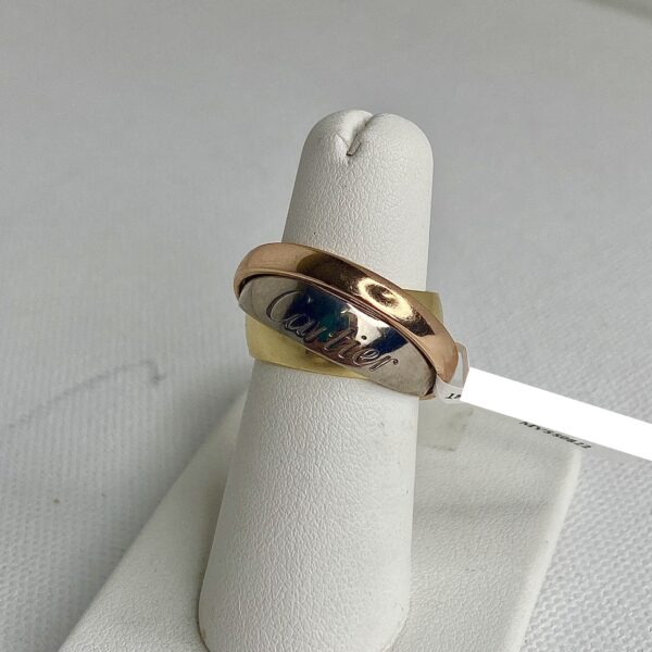 Cartier “Trinity” Tricolor 18k Gold Ring - Image 2