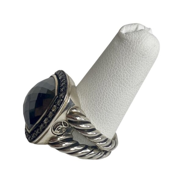 David Yurman “Albion Ring” in Hematite with Diamonds, 15mm - Image 3