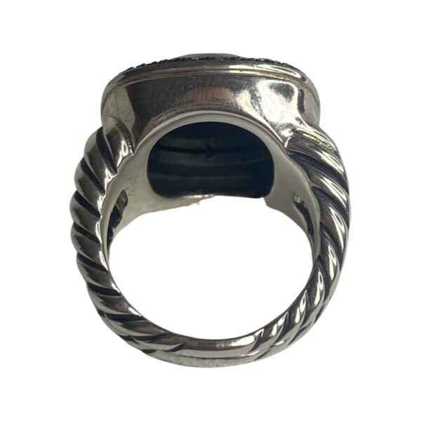 David Yurman “Albion Ring” in Hematite with Diamonds, 15mm - Image 7