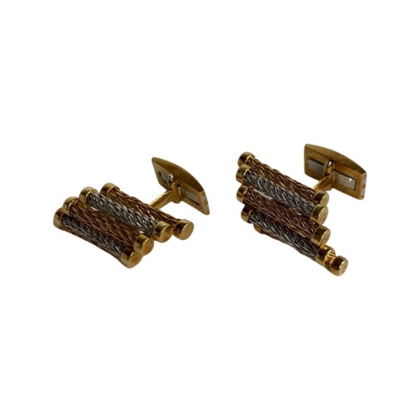 Henry Dunay 18k and Platinum Twisted Rope Cuff Links - Image 2
