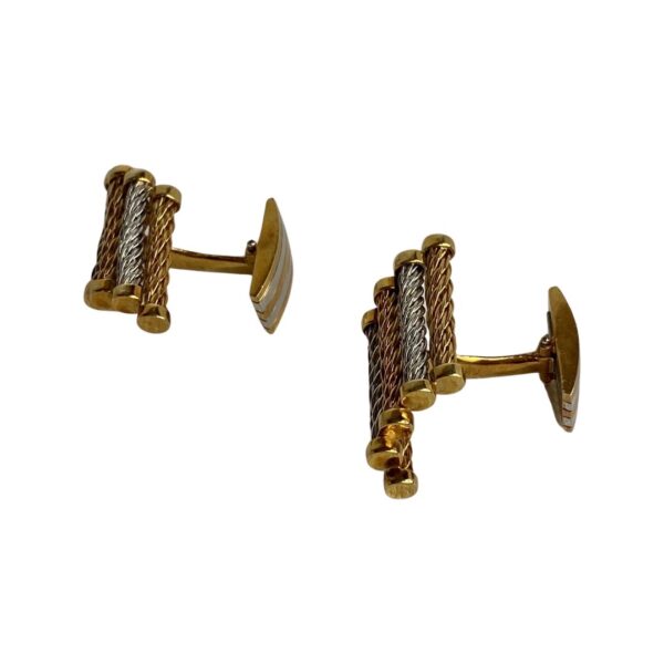 Henry Dunay 18k and Platinum Twisted Rope Cuff Links - Image 3