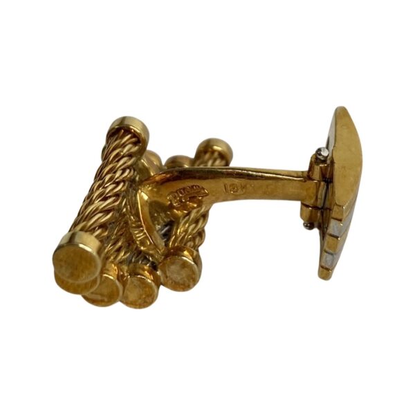 Henry Dunay 18k and Platinum Twisted Rope Cuff Links - Image 4