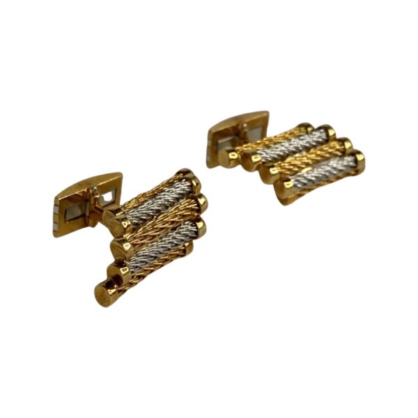 Henry Dunay 18k and Platinum Twisted Rope Cuff Links