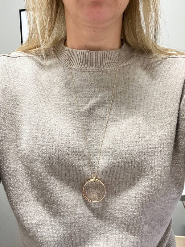 Tiffany & Co. Paloma Picasso Melody Rose Gold Large Circle Pendant Drop Necklace - Image 5