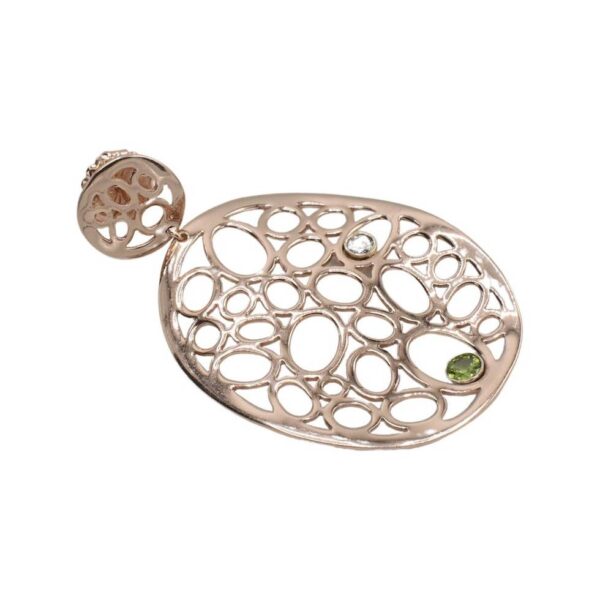 Ippolita Rose Gold Digital Lace Double Drop Natural Diamond & Peridot Earrings - Image 4
