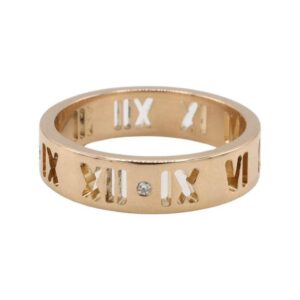 Tiffany & Co. Atlas Rose Gold Natural Diamond Pierced Band Ring
