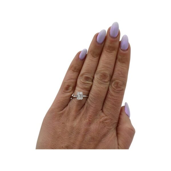GIA Certified 1.71 Carat G VS2 Emerald Cut Natural Diamond Solitaire Engagement Ring - Image 4