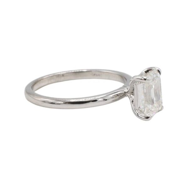 GIA Certified 1.71 Carat G VS2 Emerald Cut Natural Diamond Solitaire Engagement Ring - Image 2