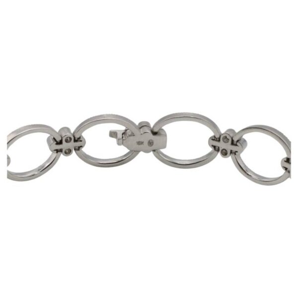 Leslie Greene 18 Karat White Gold 1.00 Carat Natural Diamond Circle Link Bracelet - Image 3